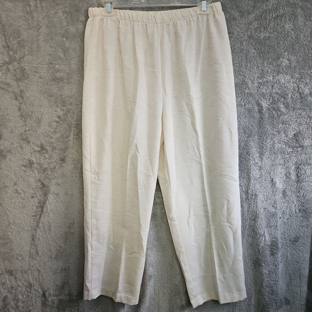 New Horizons Montreal sz 10 Rayon Linen blend Pants ivory pullon